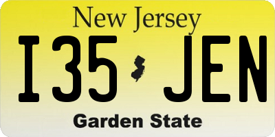 NJ license plate I35JEN