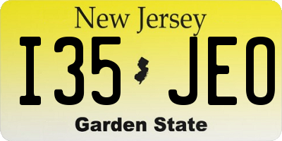 NJ license plate I35JEO