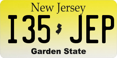 NJ license plate I35JEP