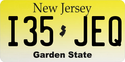 NJ license plate I35JEQ