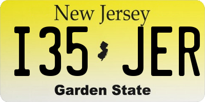 NJ license plate I35JER