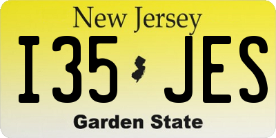 NJ license plate I35JES