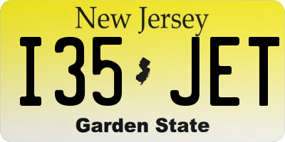 NJ license plate I35JET