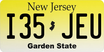 NJ license plate I35JEU