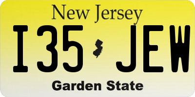 NJ license plate I35JEW