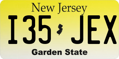 NJ license plate I35JEX