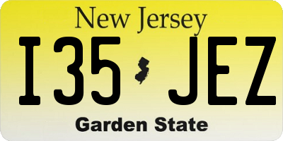 NJ license plate I35JEZ