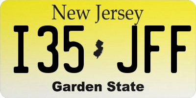NJ license plate I35JFF