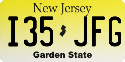 NJ license plate I35JFG