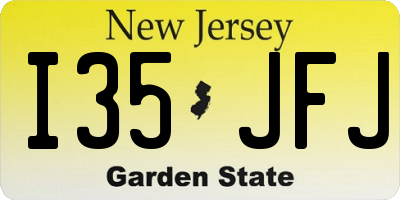 NJ license plate I35JFJ