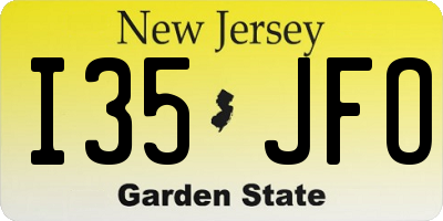 NJ license plate I35JFO