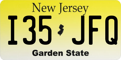NJ license plate I35JFQ