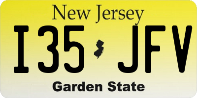 NJ license plate I35JFV