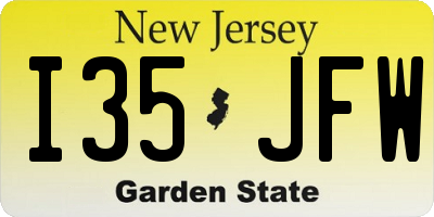 NJ license plate I35JFW