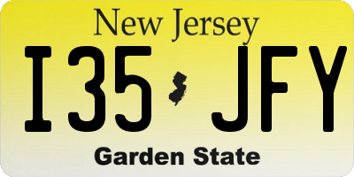 NJ license plate I35JFY