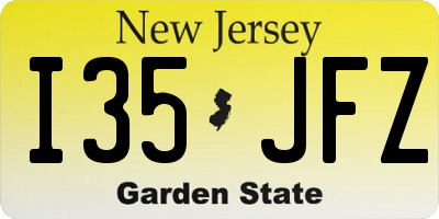 NJ license plate I35JFZ