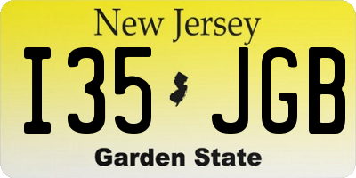 NJ license plate I35JGB