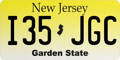 NJ license plate I35JGC