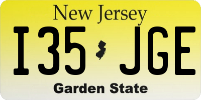 NJ license plate I35JGE