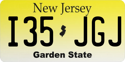 NJ license plate I35JGJ