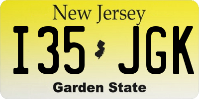 NJ license plate I35JGK