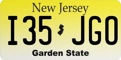 NJ license plate I35JGO
