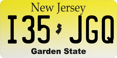 NJ license plate I35JGQ