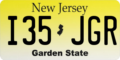 NJ license plate I35JGR