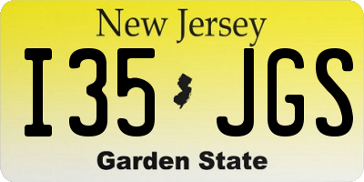NJ license plate I35JGS