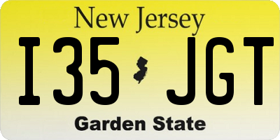 NJ license plate I35JGT