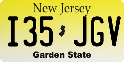 NJ license plate I35JGV
