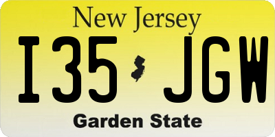 NJ license plate I35JGW