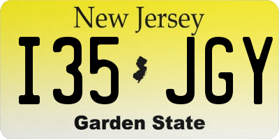 NJ license plate I35JGY