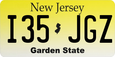 NJ license plate I35JGZ