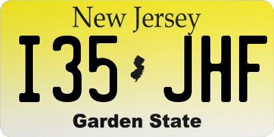 NJ license plate I35JHF