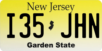 NJ license plate I35JHN