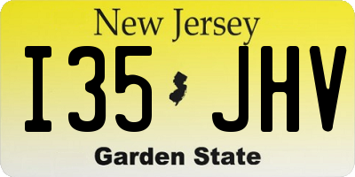 NJ license plate I35JHV