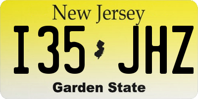 NJ license plate I35JHZ