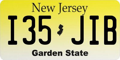 NJ license plate I35JIB