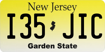 NJ license plate I35JIC