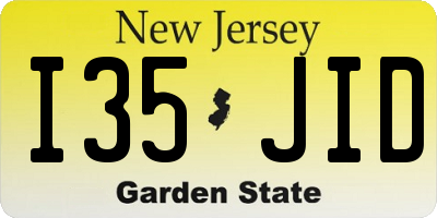 NJ license plate I35JID