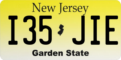 NJ license plate I35JIE