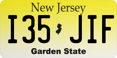 NJ license plate I35JIF