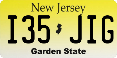 NJ license plate I35JIG