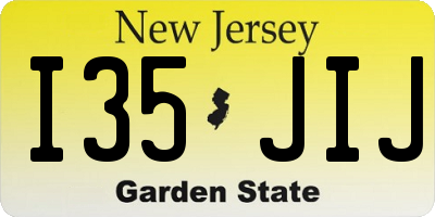 NJ license plate I35JIJ