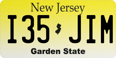 NJ license plate I35JIM