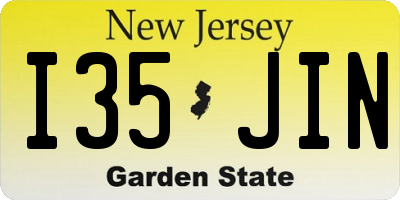 NJ license plate I35JIN