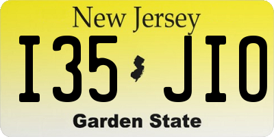 NJ license plate I35JIO
