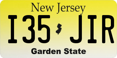 NJ license plate I35JIR