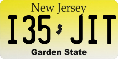 NJ license plate I35JIT